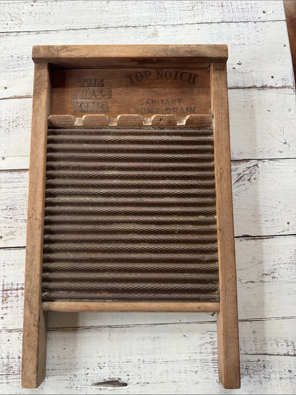 Rustic Wooden Washboard Wall Decor in Brown